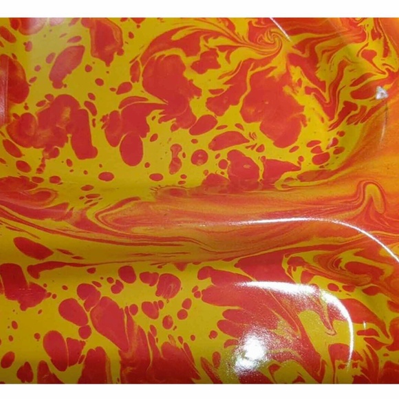 Enamelware Plates 2 Divided End-of-the-Day 12" Dinner Red/Yellow Marble … - Picture 3 of 4